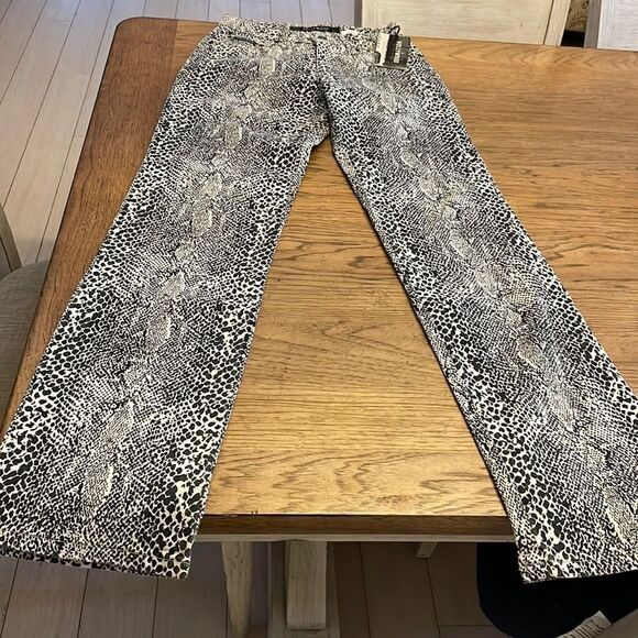 HOLLYWOOD SNAKE PRINT STRETCH FABRIC TROUSERS.  NEW WITH TAGS - Picture 1 of 15
